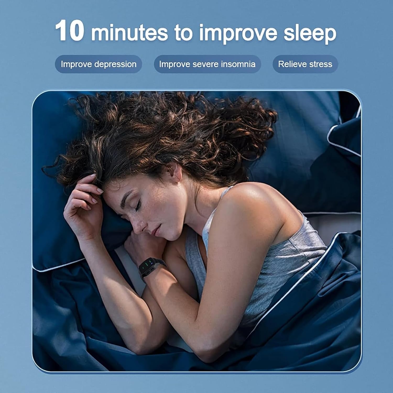 Sleep Aid Wristband Device, Portable Microcurrent Sleep Technology Aid Machine with Microcurrent Low- Frequency Pulse and 3 Gear Adjustable Modes and Compact, for Stress Relief