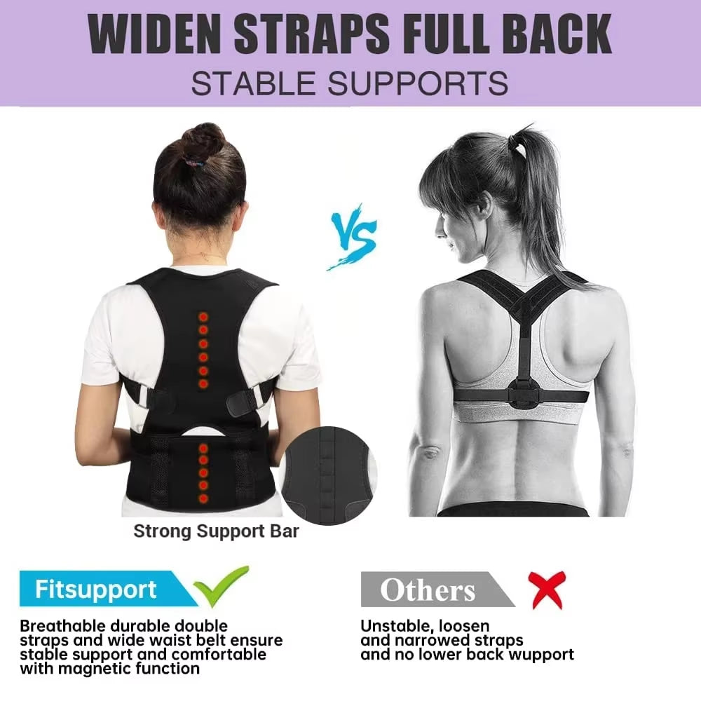 1PC Top Adjustable Magnet Posture Corrector Back Corset Belt Straightener Brace Shoulder Corrector Lumbar Postura Braces Support