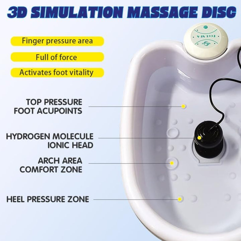 Ionic Foot Spa, 2.0 Ionic Foot Bath Machine at Home Detox and Cleanse, Hydrogen Balance Ion Detox Footbath Motorized Massage Rollers, Improve Sleep