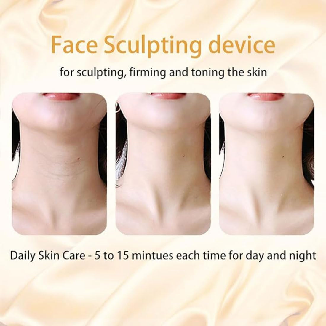 True Beauty Glow 7 Color Neck Face Massager, Portable Sculpting Tool, Electric Skin Tightening Machine for Face and Neck Care (White)