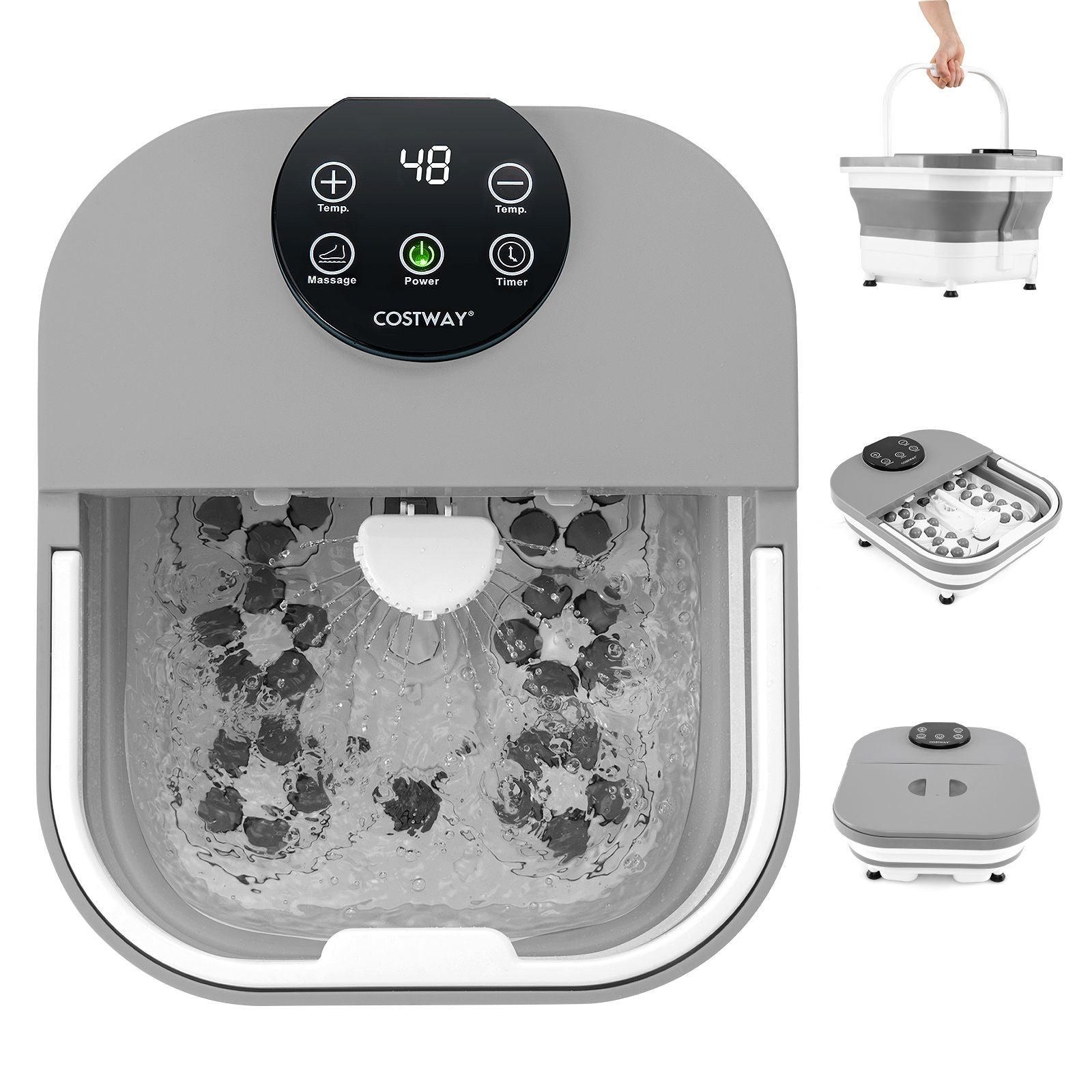 Collapsible Foot Spa Massager Bath Tub with Heat Shower and Timer