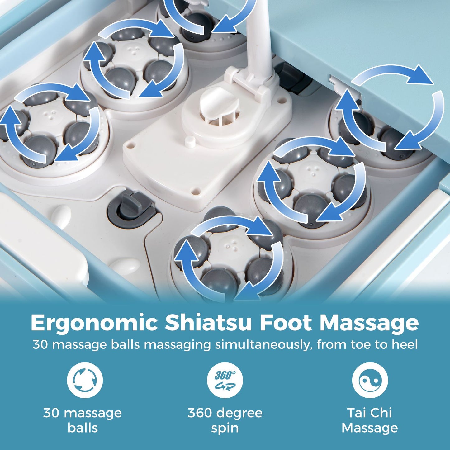 Collapsible Foot Spa Massager Bath Tub with Heat Shower and Timer