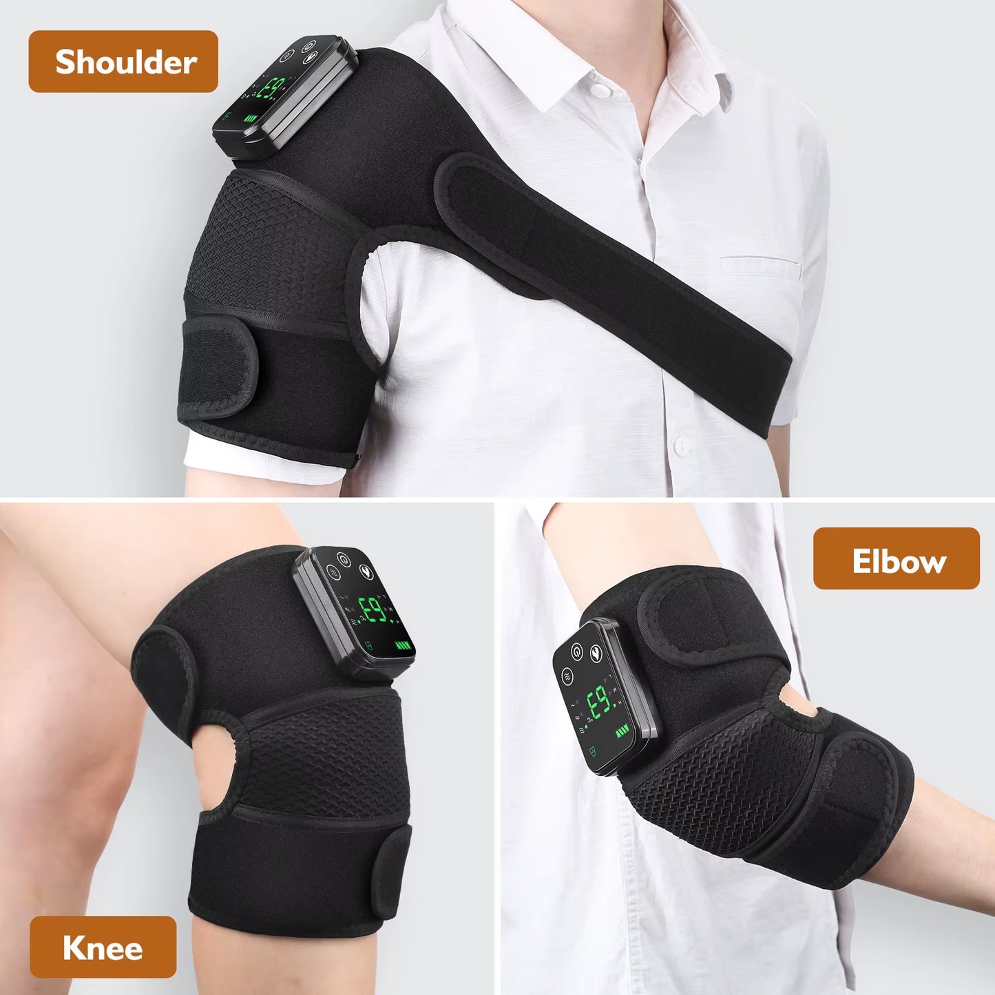 Heated Knee Massager Electric Leg Joint Heating Vibration Massage Therapy Elbow Brace Arthritis Pain Physiotherapy Knee Support