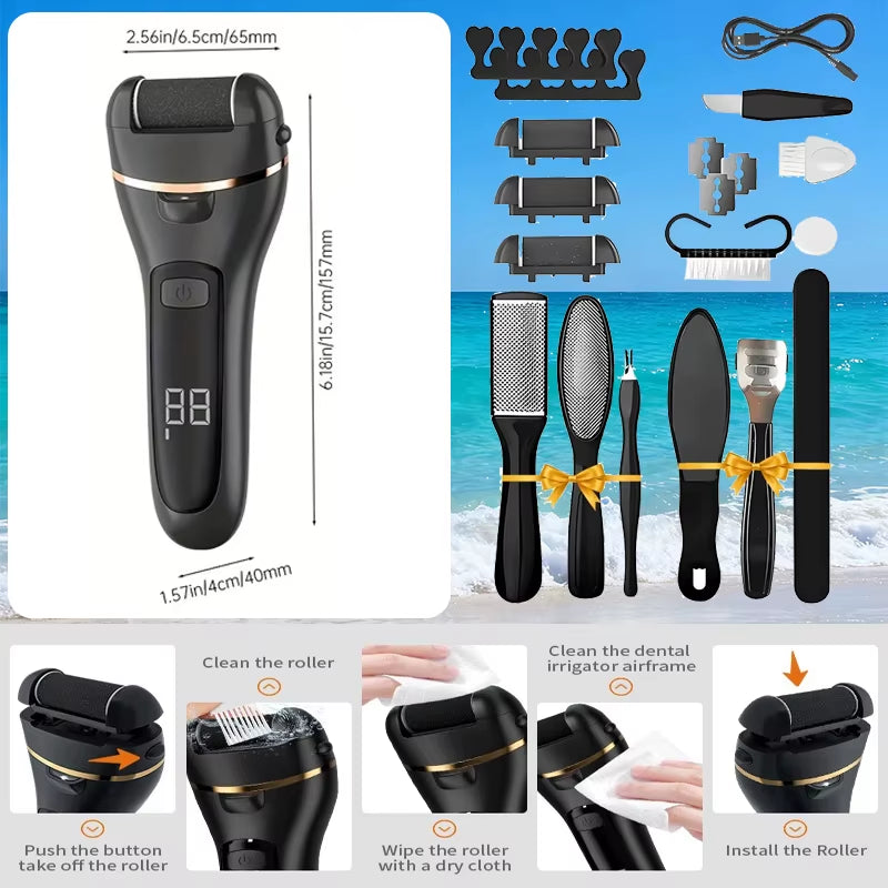 Usb-Powered Electric Foot Grinder Kit Portable Rechargeable Pedicure Tools Home Foot Care Device