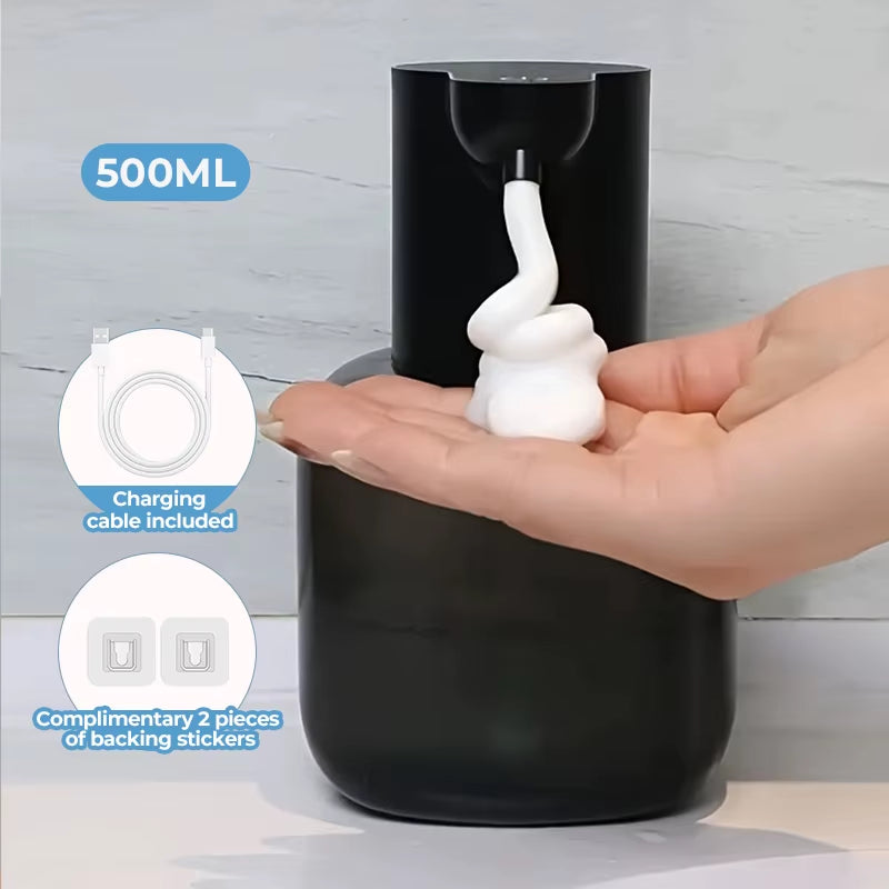 New Wall Mounted Automatic Soap Dispenser Foam Smart Hand Washing Machine 500Ml Liquid Rechargeable Bathroom Induction Sensor