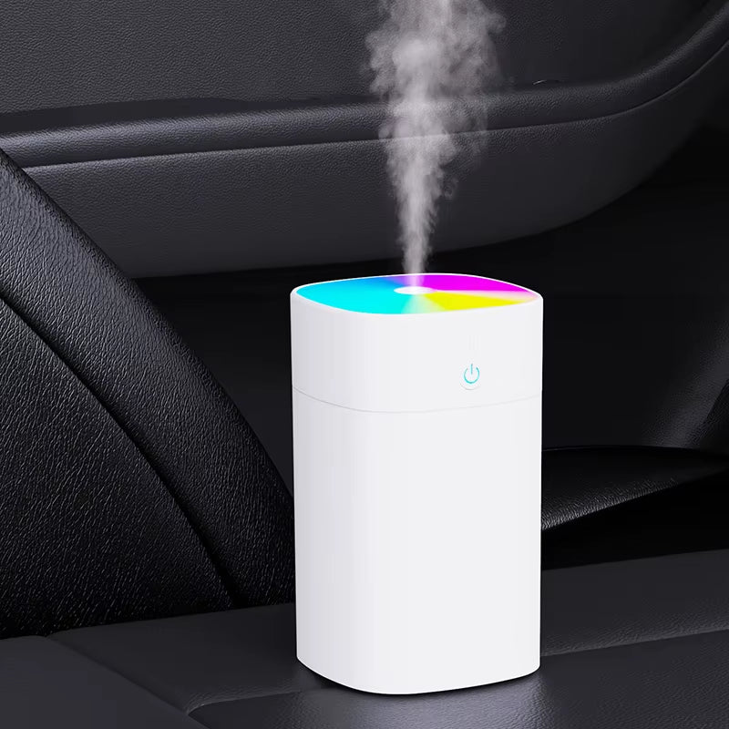USB Mini Air Humidifier 400Ml Aroma Essential Oil Diffuser for Home Car Ultrasonic Mute Mist Maker Diffuser with LED Color Lamp