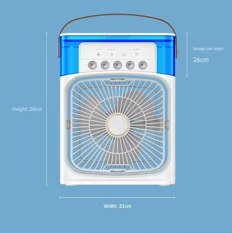 3 in 1 Fan Air Conditioner Household Mini Air Cooler LED Night Light Portable Humidifier Adjustment Fan Office Home Fan Amagi