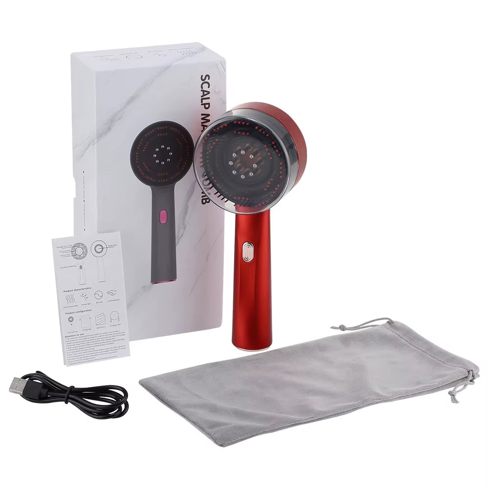 Electric Massage Comb for Hair Growth Massage Scalp Microcurrent Red Light Hair Brush anti Hair Loss Liquid Oil Applicator
