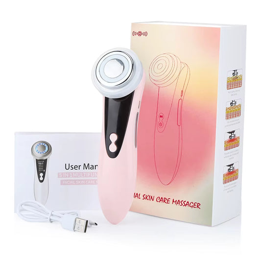Photon Facial Massager Face Lift Beauty Machine Red Blue LED Light Skin Rejuvenation Warm Cleansing anti Aging Lifting Tighten