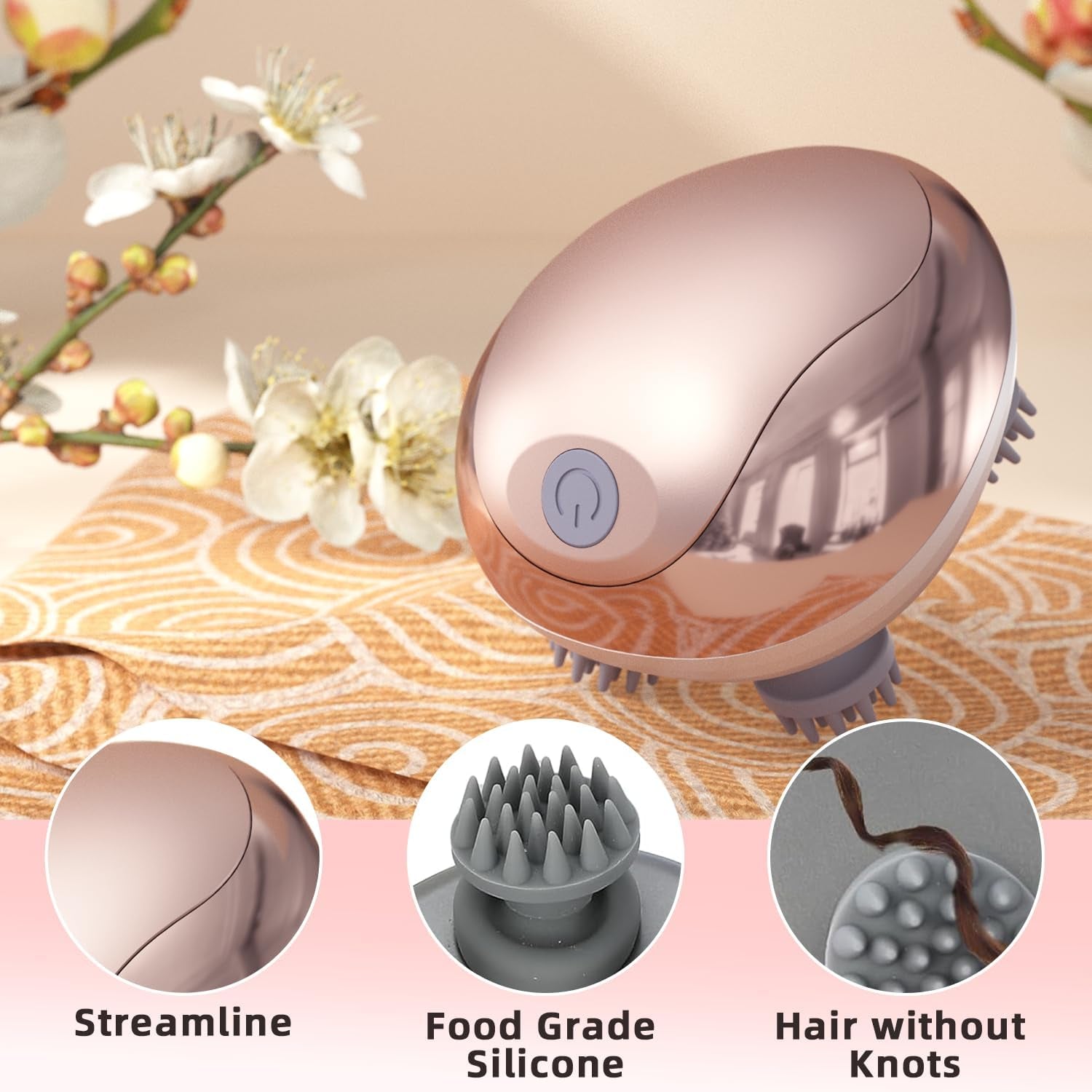 Electric Pet Massager for Cats and Dogs Care with 8 Massage Heads, Handheld Cordless Head Scratcher Scalp Massager for Hair Growth, Deep Clean and Stress Relax, Gifts for Women, Men,Pets