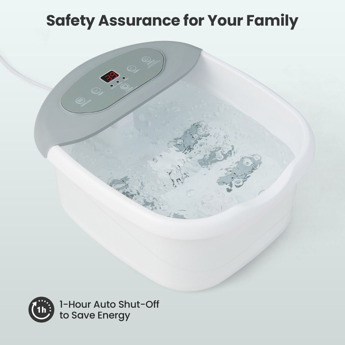 Foot Spa Massager with Removable Pedicure Stone