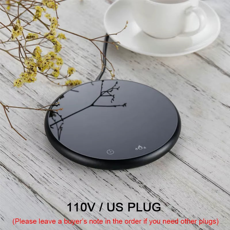 Mini Smart Coaster Cup Warmer Electric Heater Coffee Mug Water Bottle Warmer for Home Office with Timer 2 Temperatures Settings